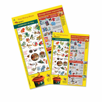 Daily Dump 1 page composting ingredients sheet in two sizes